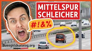 Mittelspurschleicher 🛣  Dauerhaft auf der Mittelspur  bussgeldkatalogorg [upl. by Fleur735]