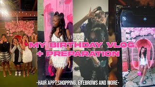 MY BIRTHDAY VLOG  PREPARATION ￼hair eyebrows shopping dinner and more [upl. by Yessac]