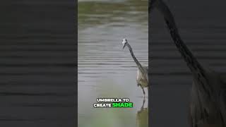 BLACK HERON Fishing Tricks Revealed facts wildlife trending junglefacts blackheron fishing [upl. by Britteny]