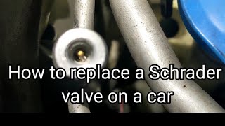 How to replace a Schrader valve on a car fast and easy [upl. by Thorner899]