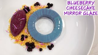 Fine Dining Blueberry Cheesecake with Mirror Glaze amp Blueberry Ice Cream  No Bake Dessert Recipe [upl. by Bass389]