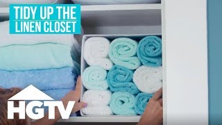 Easy Does It How to Organize Your Linen Closet  HGTV [upl. by Atinrahc]