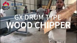 GX216 218 2113 Log Wood Waste Branch Offcuts Veneer Waste Drum Wood Chipper  chips making machine [upl. by Farrel872]