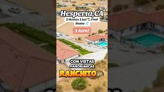 📍HesperiaCA🏡🐴Ranchito 2 Hones 1 Lot 💦 Pool duplex hesperia ranchito california [upl. by Dennie]