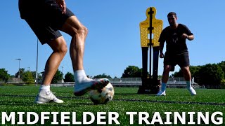 Midfielder Training Session  How To Improve First Touch Passing amp Body Feints [upl. by Aggri477]