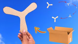 How to make cardboard boomerang  Best cardboard toy  how to make paper toy [upl. by Eecrad662]