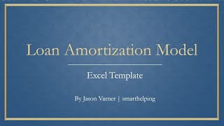 Loan Amortization Template [upl. by Rigby]