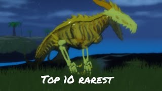 Roblox dinosaur simulator Top 10 rarest skins in the game [upl. by Gnous349]