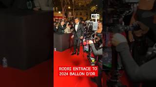 Rodri entrance at 2024 ballon dor ballondor2024 footballnews ballondorlive rodri shorts [upl. by Ecirahs]