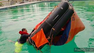 Basic Training  How to Upright an Inverted Liferaft [upl. by Narag]