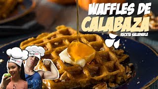 ¿CÓMO PREPARAR WAFFLES  Waffles de Calabaza  Gofres de Calabaza y avena  Receta Saludable [upl. by Aley661]