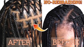 😱NO REBRAIDING The Best way to REFRESH old knotless braids amp box braids to look NEW again [upl. by Olemrac223]