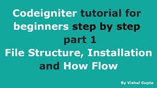 Codeigniter tutorial for beginners step by step  part 1 File Structure Installation and How Flow [upl. by Sirc]