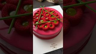 Pistachio and Raspberry mousse cake 🍰 entremet dessertrecipe dessert cake [upl. by Nevah]