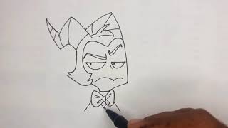 How to Draw Moxxie  HELLUVA BOSS Easy Drawing for All [upl. by Ayhay207]