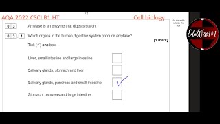 AQA GCSE 2022 Paper 1 Q3 Biology Combined Science Higher Tier Past paper Questions Cell Biology [upl. by Gere]