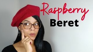 Raspberry Beret  Crochet Beret Hat Tutorial [upl. by Ahsemal]