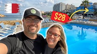 We Stayed at the CHEAPEST Hotel in MALTA 28  Beach Garden Hotel Review [upl. by Ahseel]