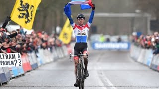 Mathieu van Der Poel win in Hoogerheide 201415 Cyclocross World Cup  Hoogerheide Netherlands [upl. by Attlee]