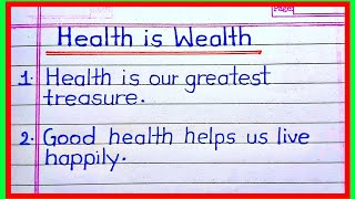 5 Lines On Health is Wealth l Health is wealth 5 lines essay in english [upl. by Driskill71]