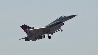 General Dynamics F16A Fighting Falcon Danish Air Force flying Display RNAS Yeovilton Air Day 2018 [upl. by Ybreh]