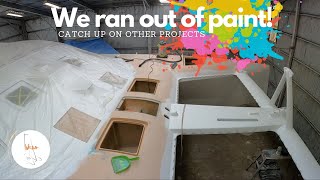 Couple works on CATAMARAN REFIT and we RUN OUT of PAINT  S02 E45  DIY Catamaran Building [upl. by Ymrots]