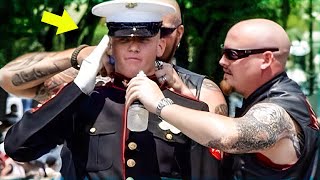 This Marine Holds Salute For 3 Hours Until Bikers Show Up and Do the Unthinkable [upl. by Raskind574]