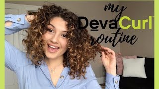 MY CURLY HAIR ROUTINE  USING DEVACURL [upl. by Herschel]