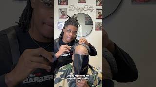 Mr pull his scalp back blue 💈🔥 austinbarber drippycuttz hairrestoration viralvideo [upl. by Ecirtac]