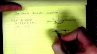 Solving One Variable Quadratic Inequalities [upl. by Godrich361]