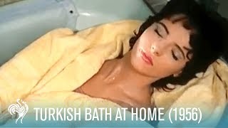 How to Have a Turkish Bath at Home 1956  British Pathé [upl. by Lihp]