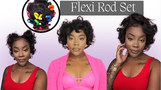 Flexi Rod Set  Natural Hair Straightened Curls [upl. by Kerianne]