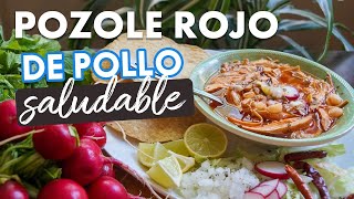 Cómo hacer Pozole Rojo de Pollo en versión Saludable comidassaludables diabetes [upl. by Valry508]