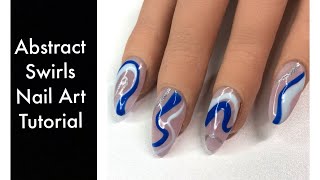 Abstract Swirl Nail Art Tutorial [upl. by Ecirtnuahs]