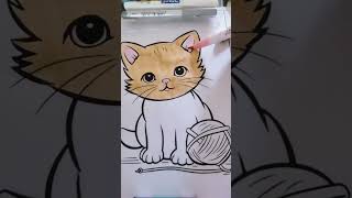 Cute Cat colouring for kids  The Art Queen 👑 [upl. by Jean-Claude]