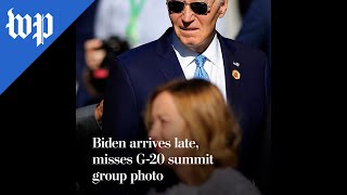 Biden arrives late misses G20 summit group photo [upl. by Erde811]