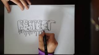 How to draw graffiti RESPECT [upl. by Pascal]