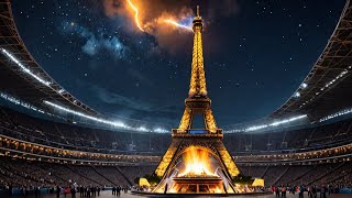 Paris 2024 Olympics Opening Ceremony Eiffel Tower amp Olympic Cauldron [upl. by Leoni]