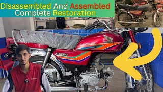 Complete Restoration of old Rusty Motorcycle  Complete restoration Of Honda CD70 2011  Khan Honda [upl. by Ulphiah47]