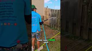 How to Soft Wash a Wood Fence in 30 Seconds [upl. by Sig]