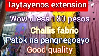 Taytayenos extension  Ang ganda ng dress 180 lang challis fabric [upl. by Tiernan812]