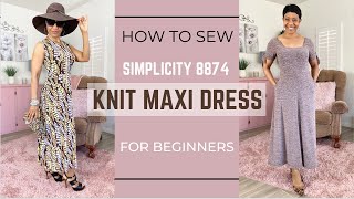 How to sew a Maxi Dress  SIMPLICITY 8874  For Beginners 2021 [upl. by Aznola]