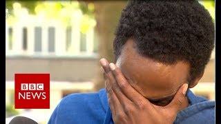 A resident of Grenfell Tower describes quotseeing people throw children to safetyquot BBC News [upl. by Kela]