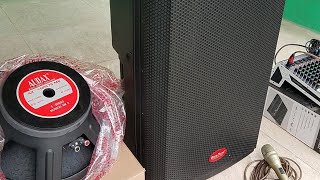 Tes Speaker 15 inch 600 watt Audax AX 15PA75 di BARETONE MAX 15H [upl. by Park744]