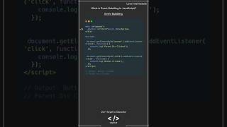 JavaScript Interview Question Event Bubbling javascriptinterview javascripttutorial javascript [upl. by Jaquenetta]