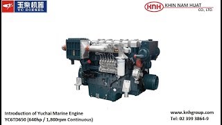 Yuchai Marine Engine YC6TD650 Introduction [upl. by Flatto193]