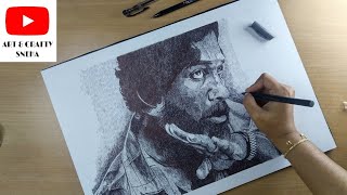 Drawing allu Arjun from pushpa2 l the rule by dotpen  timelapse [upl. by Achilles]