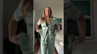 Try on Ekouaer Silk Pajamas first look and review [upl. by Dud664]