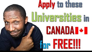 Universities in Canada with NO APPLICATION FEE [upl. by Ahsinrats]