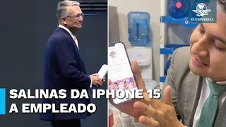 Ricardo Salinas Pliego regalará iPhone 15 a empleado de Elektra [upl. by Erdei]